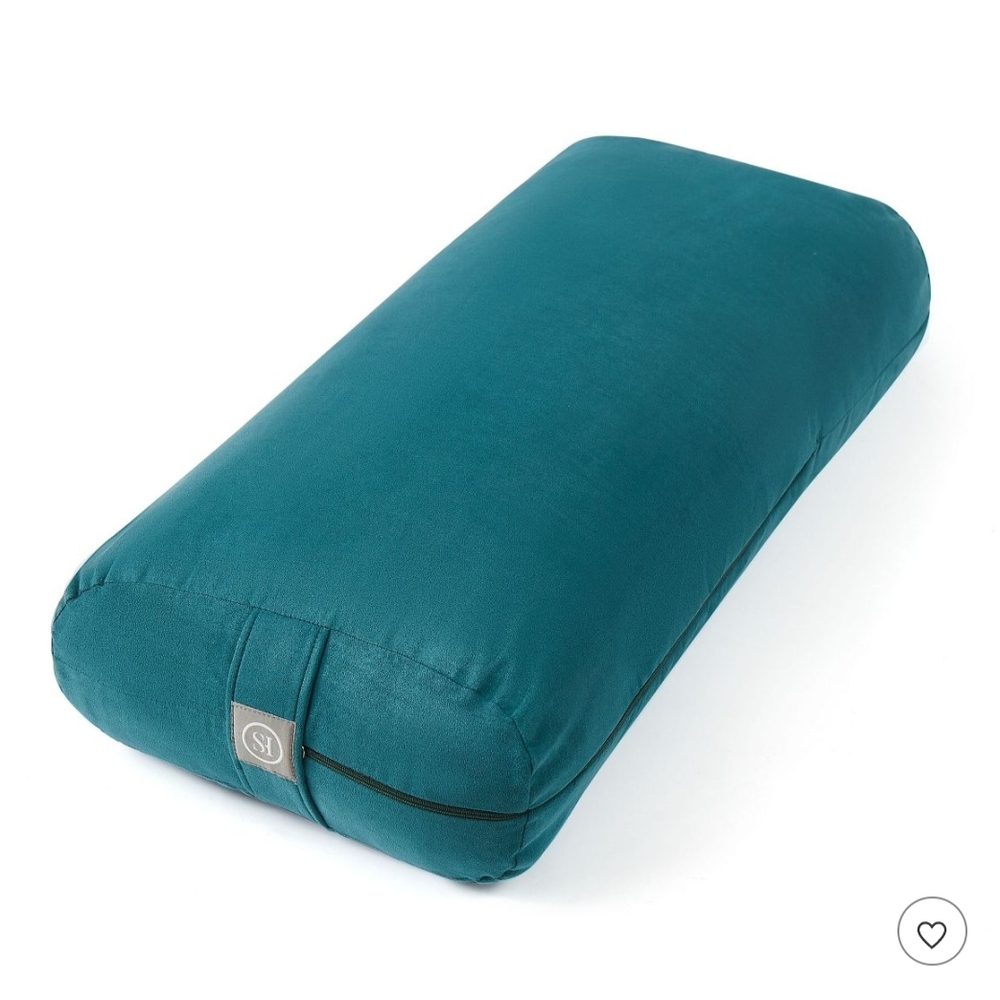 Bolster Rectangle Washable Cover Carry Tag Teal New Memory Foam Yoga Rest